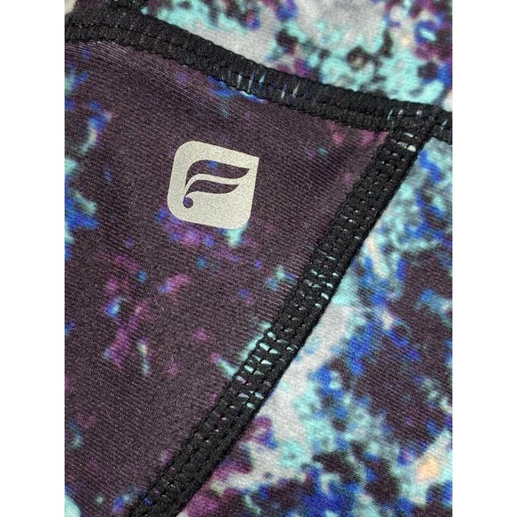 Fabletics XS Alessia Capri Walking On Air Print Mesh Panels Tie Dye Blue - Picture 10 of 10